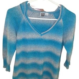 ROXY Ombre Striped Pullover Hoodie Sweater